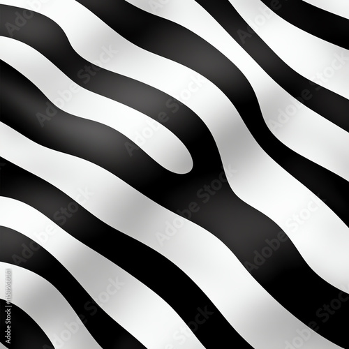 Stylish black and white zebra stripes pattern on a smooth surface, perfect for backgrounds and designs. photo