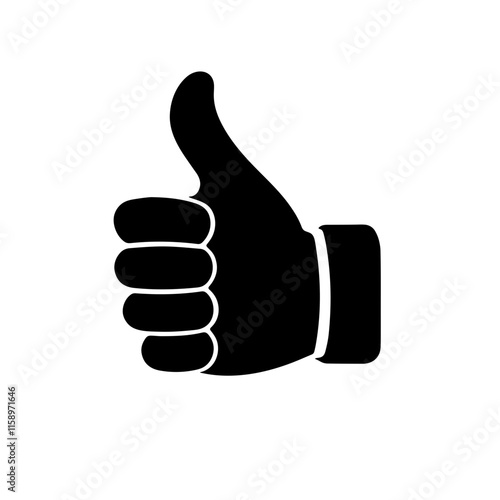 A cool like icon silhouette on white background