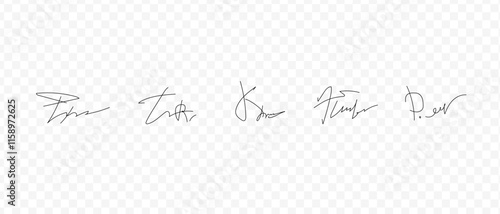 Fake signatures. Fake autograph. Signature calligraphy. Contrived signature. Drawing signature