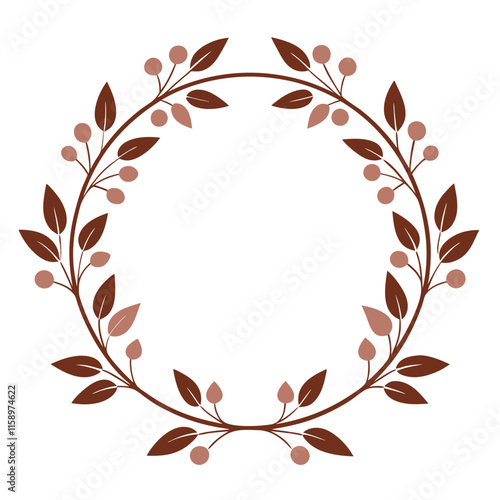 Elegant and Ornate Ornamental Floral Wreath Vector Frame  Rustic Clas Design - Perfect for Vintage Themes, Wedding Invitations, and Decorative Projects