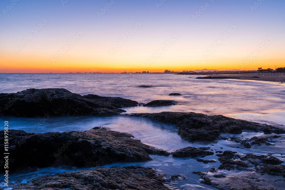 In the evening, the seaside scenery In the evening, the seaside scenery