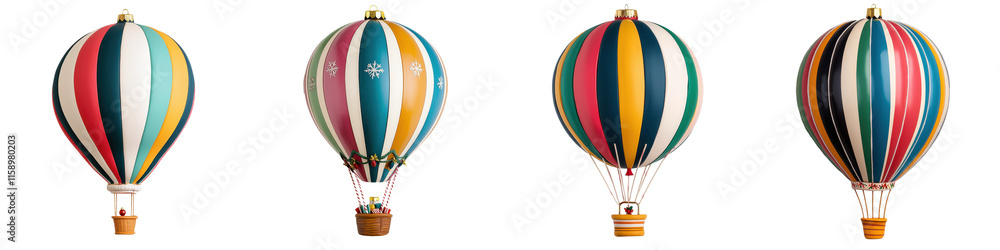 Fototapeta premium Vibrant Hot Air Balloons Floating in the Vast Sky During a Summer Adventure and Festival Colorful Patterns and Designs Create a Sense of Freedom and Joy in the Landscape
