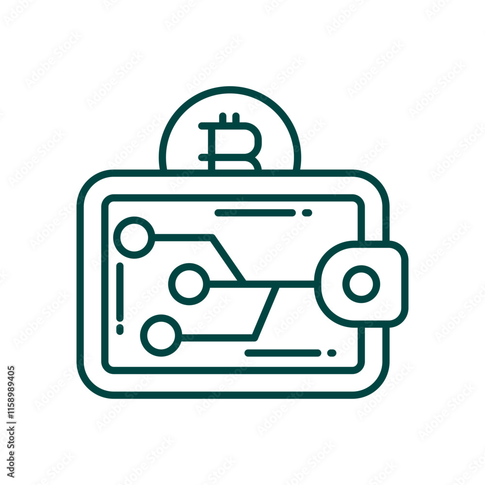 Crypto Digital Wallet Icon. Secure Cryptocurrency Storage and Transaction Symbol Crypto Digital Wallet Icon. Secure Cryptocurrency Storage and Transaction Symbol