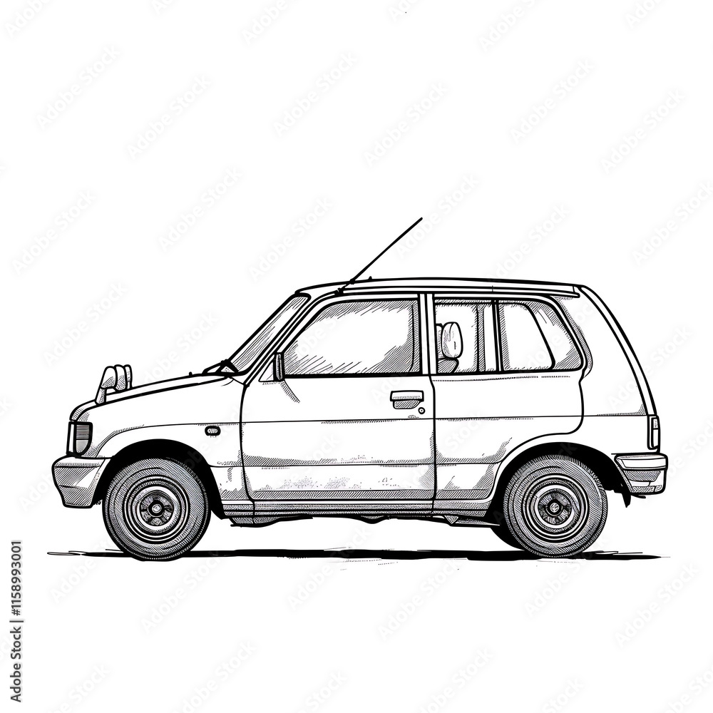 classic car in line art outline style for colouring book classic car in line art outline style for colouring book