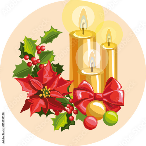 Christmas sticker candles