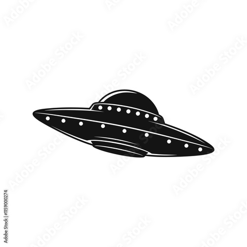 ufo silhouette vector design art illustration 