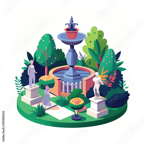 Mughal Garden vector illustration