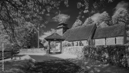 Wallpaper Mural IR View of St Andrew's Church, Meonstoke, South Downs National Park, Hampshire Torontodigital.ca