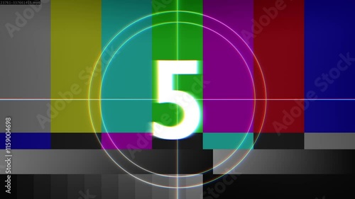 Movie Countdown Film Reel countdowns clock timer Animation 10 to 0 Background Abstract Stock Video