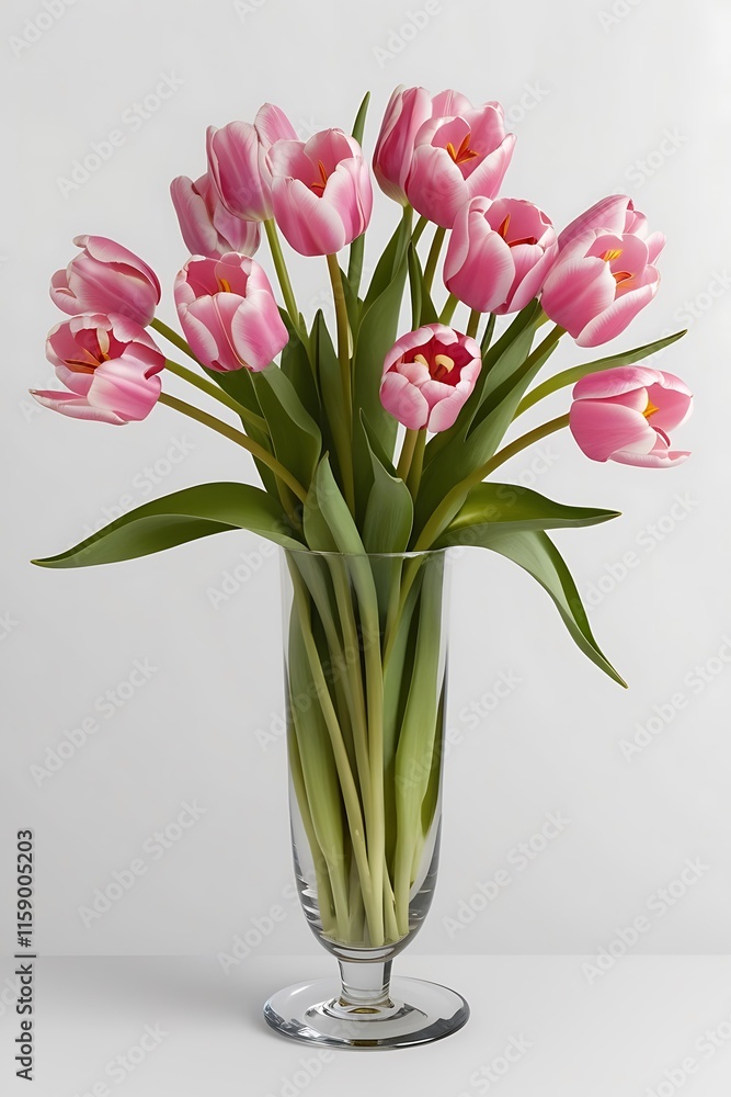 Fototapeta premium A luxury vase with flowers on a white background