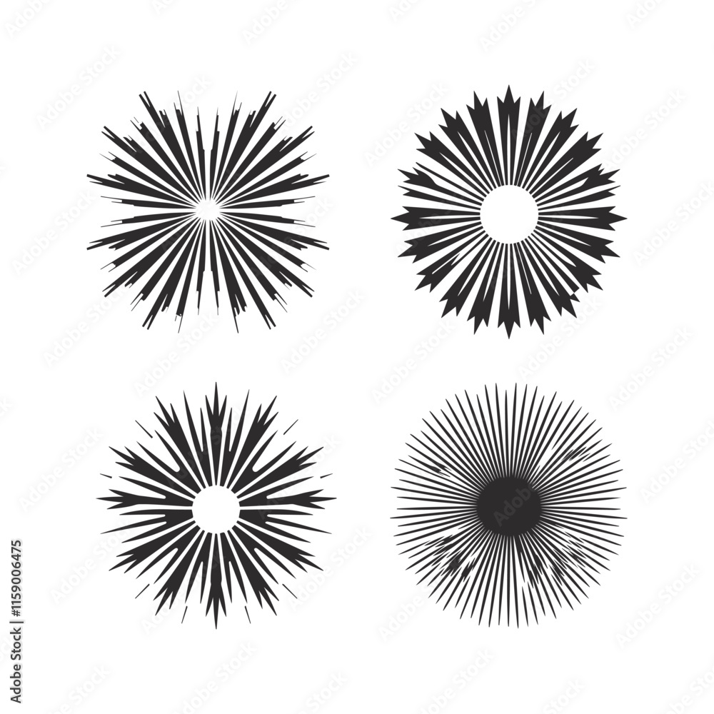 Black and white fireworks, vector illustration. Black and white fireworks, vector illustration.
