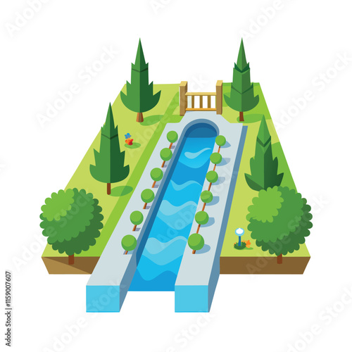 Mughal Garden vector illustration