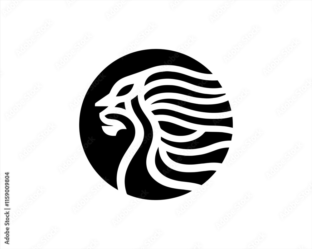 Fototapeta premium Tiger head, tiger face, logo design vector template. Black and white tiger vector illustration.