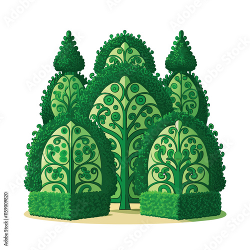 Mughal Garden vector illustration