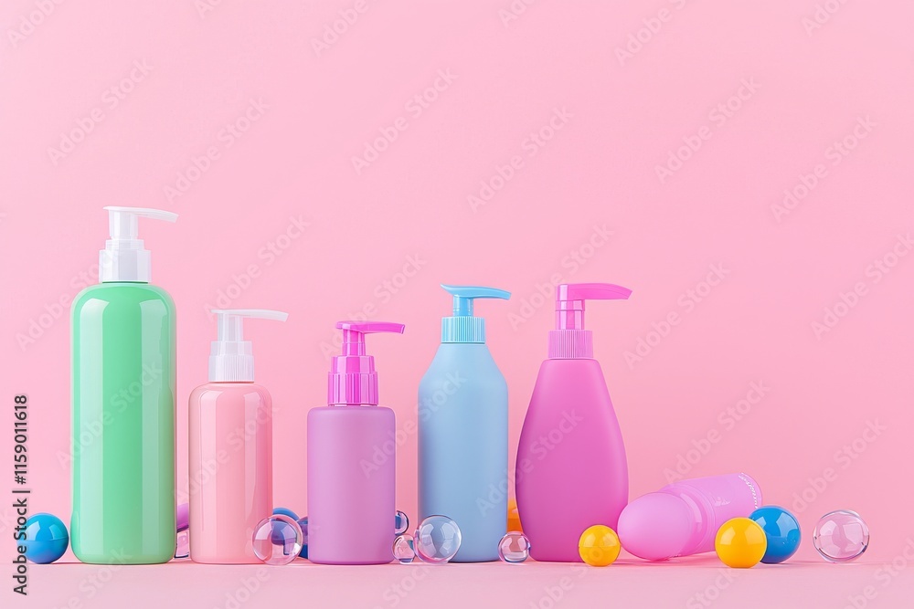 A group of beauty products arranged in water, surrounded by ripples. A group of beauty products arranged in water, surrounded by ripples.
