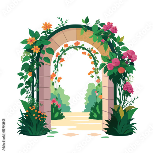 Mughal Garden vector illustration