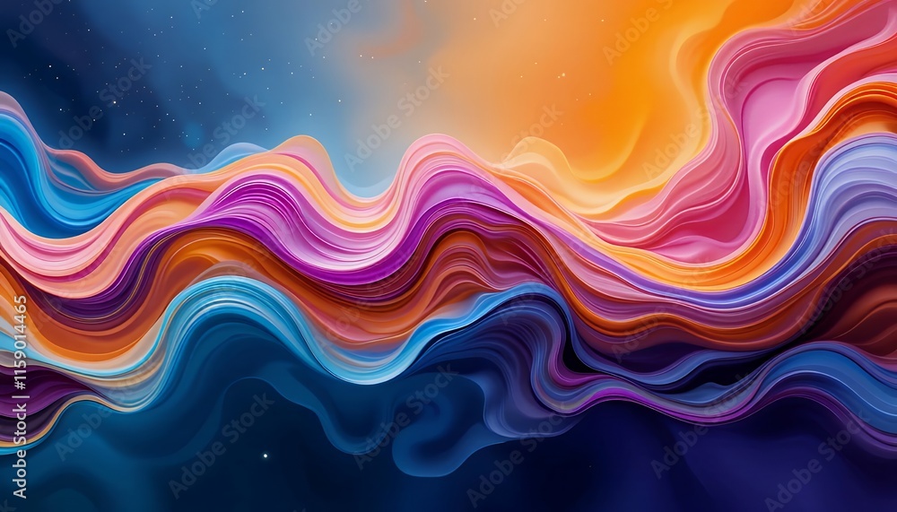 Vibrant Abstract Waves of Color in a Dynamic Flow Vibrant Abstract Waves of Color in a Dynamic Flow