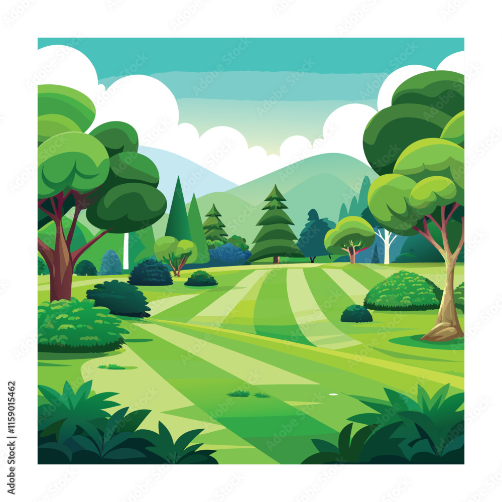 Fototapeta premium Mughal Garden vector illustration