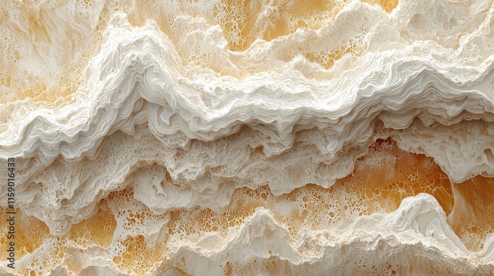 An abstract painting in gold brown tones, showcasing expressive brushwork in light gold and white hues, created via generative AI An abstract painting in gold brown tones, showcasing expressive brushwork in light gold and white hues, created via generative AI