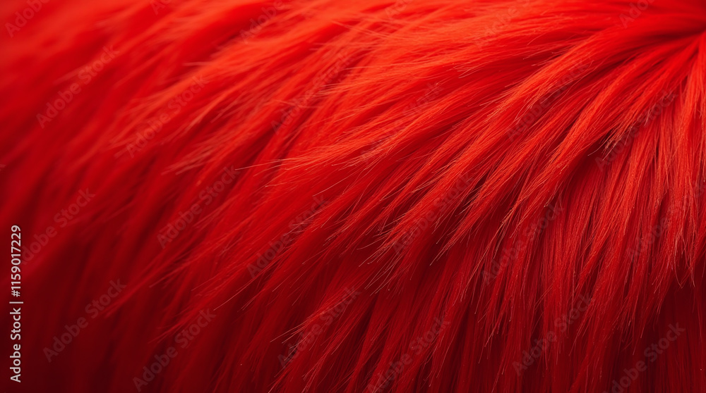 Textured Close-up of Bright Orange Red Artificial Faux Fur Background, Vibrant Modern Fashion Textured Close-up of Bright Orange Red Artificial Faux Fur Background, Vibrant Modern Fashion
