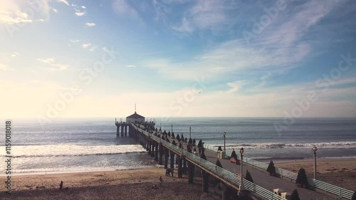 Pier view from above in Los Angeles, California