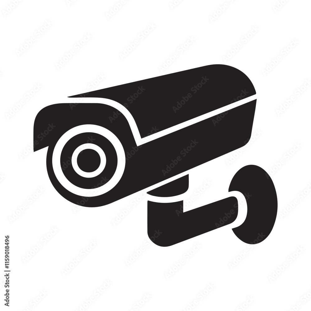 Silhouette of a Security Camera - Vector Design Silhouette of a Security Camera - Vector Design