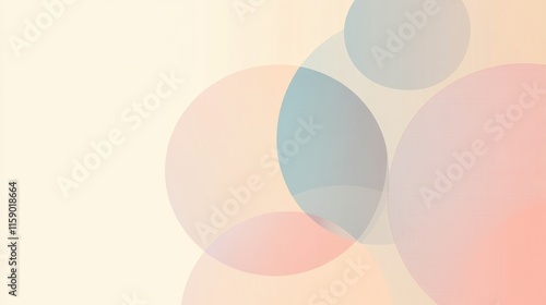 Wallpaper Mural Abstract geometric design featuring circles and lines in pastel tones with mock up space for text or branding. Generative AI Torontodigital.ca