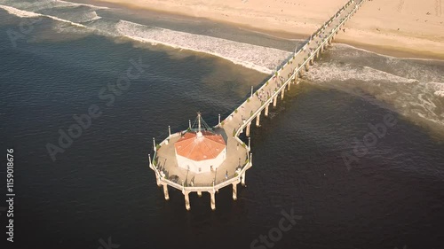 Pier view from above in Los Angeles, California