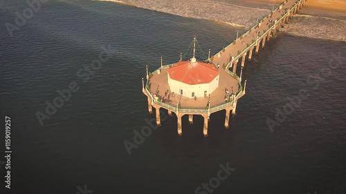 Pier view from above in Los Angeles, California