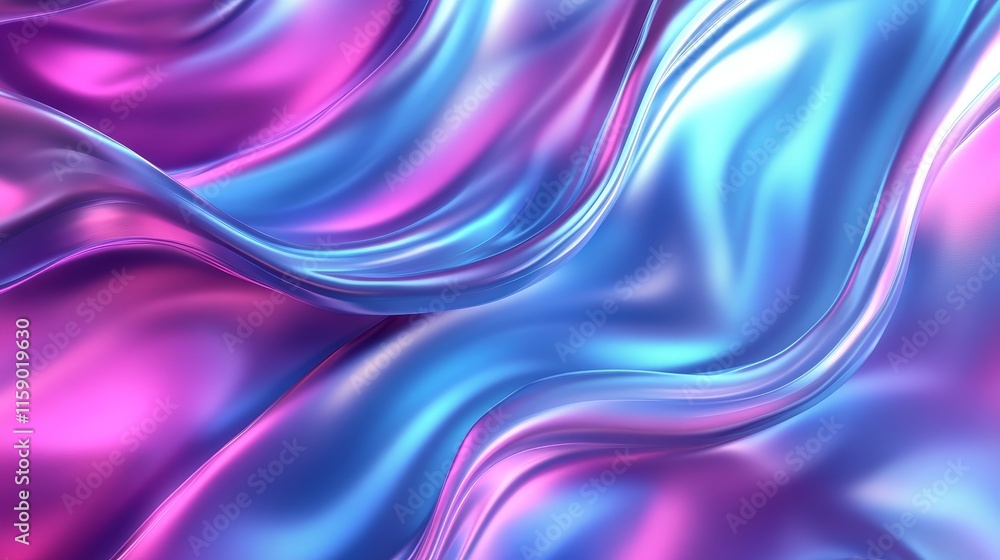 Fototapeta premium Smooth blue-purple gradient waves with soft glowing light, abstract modern design for backgrounds