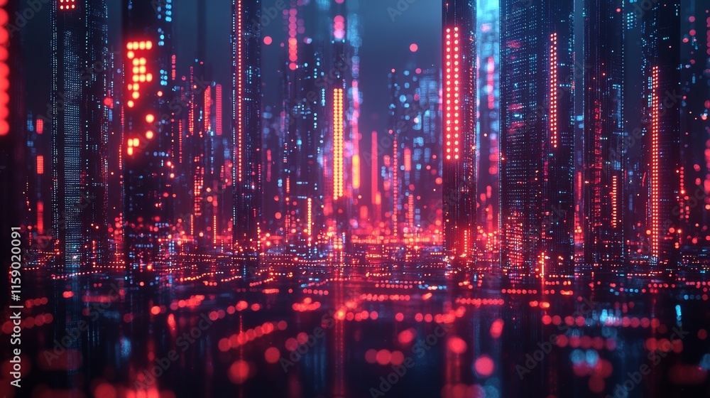 A top view of network flat design with a theme of information technology in watercolor style, vivid and detailed A top view of network flat design with a theme of information technology in watercolor style, vivid and detailed