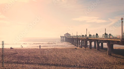 Pier view from above in Los Angeles, California