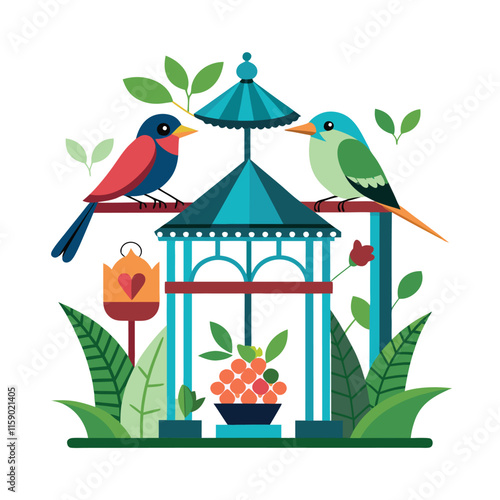 Mughal Garden vector illustration