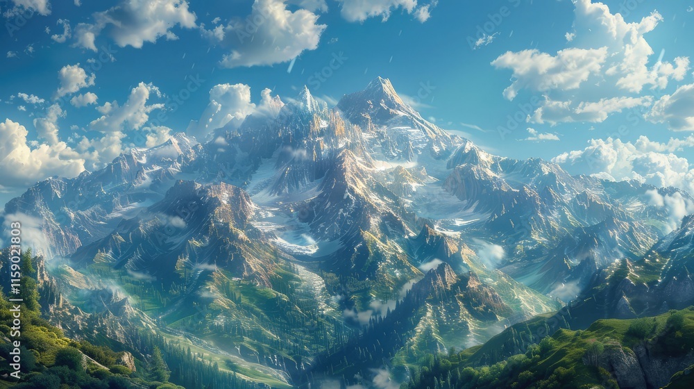 a breathtaking view of a mountain range, showcasing the majesty and beauty of the natural world a breathtaking view of a mountain range, showcasing the majesty and beauty of the natural world