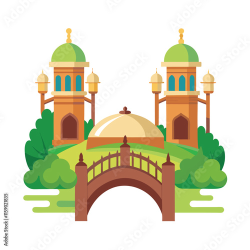 Mughal Garden vector illustration