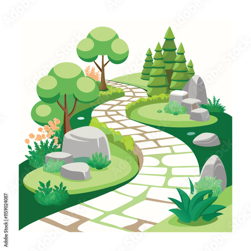 Mughal Garden vector illustration