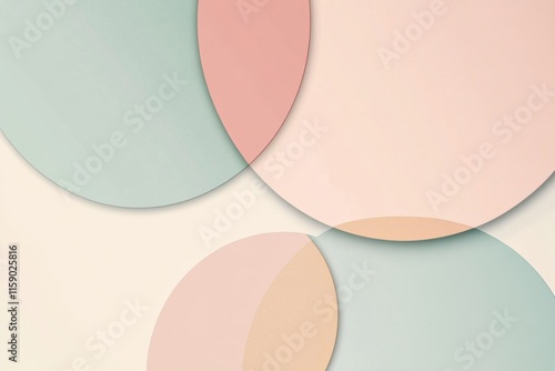 Wallpaper Mural Abstract minimalist design featuring pastel circles and lines with ample copy space for personalized text. Generative AI Torontodigital.ca
