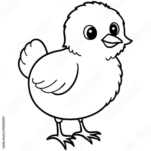 Chick Vector Line Art, Baby Chick Vector, Easter Chick Vector Line Art