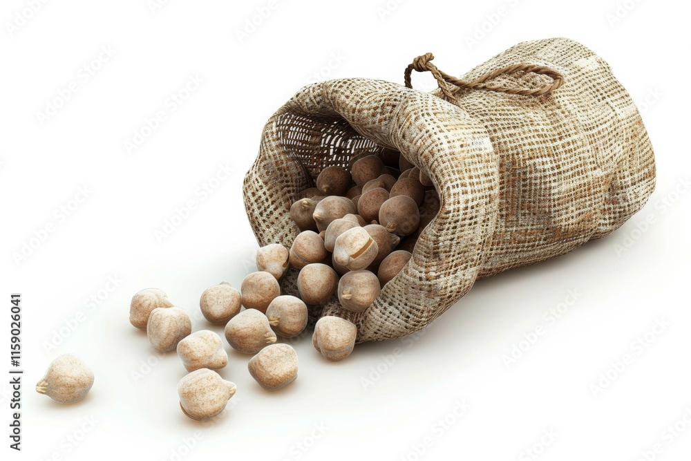 Obraz premium Burlap sack of whole chickpeas