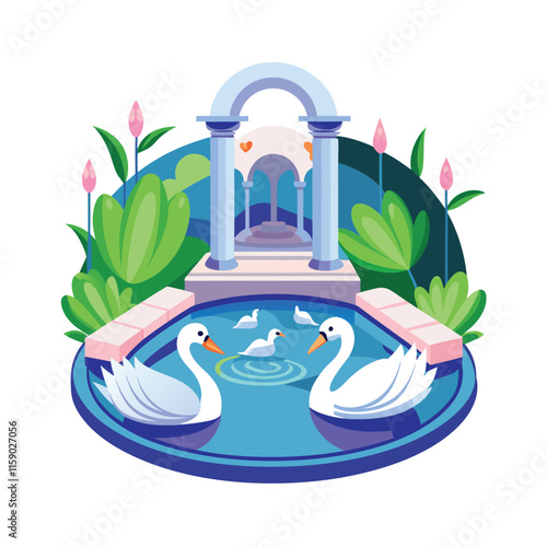 Mughal Garden vector illustration