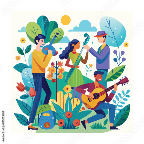 Mughal Garden vector illustration