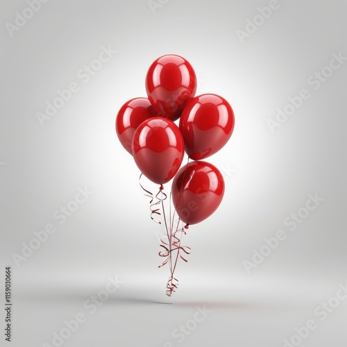 red balloons on white background