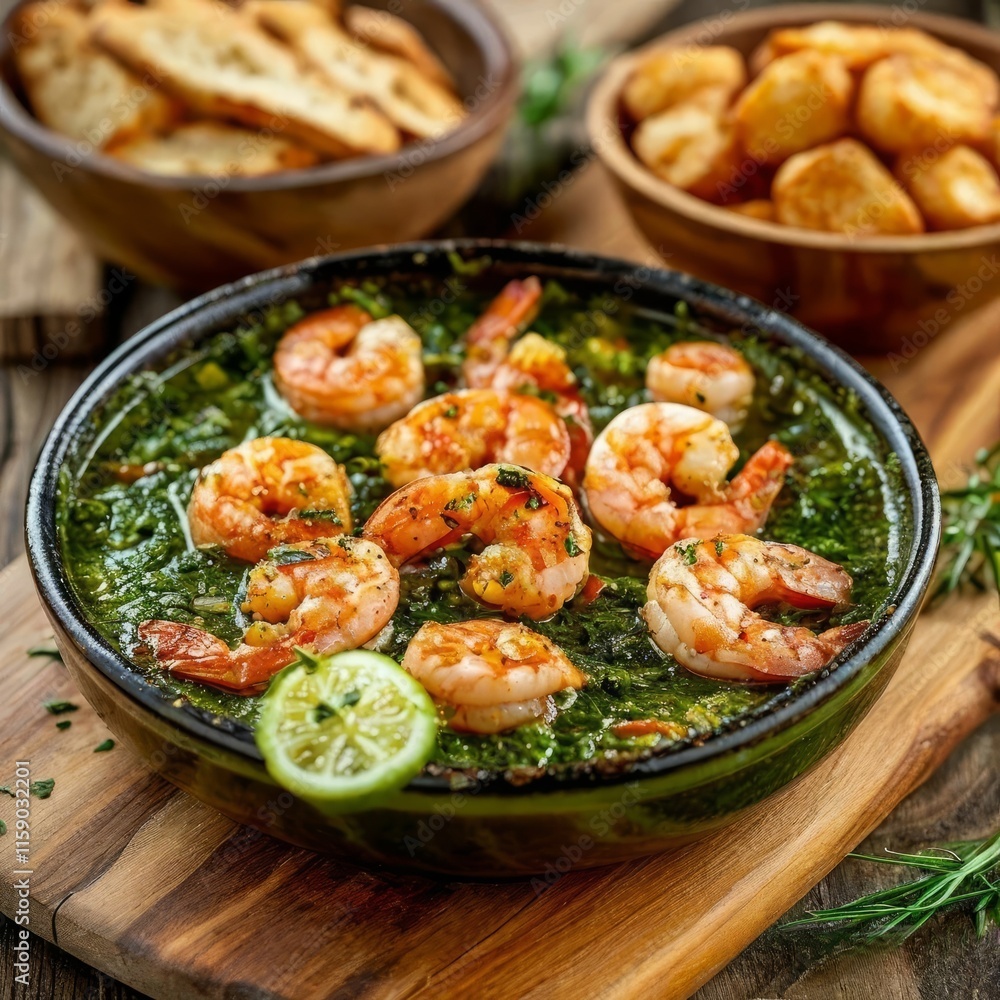 Caldo Verde soup with shrimp Caldo Verde soup with shrimp