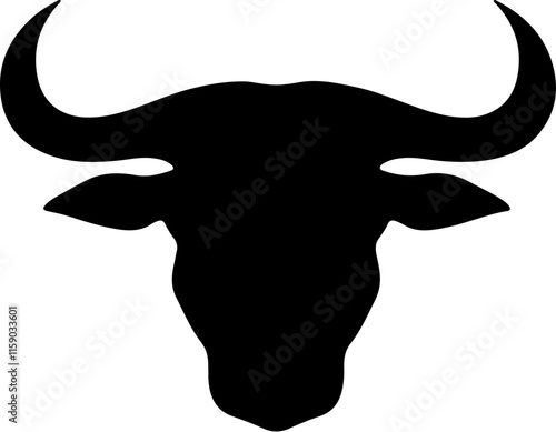 black silhouette buffalo vector logo