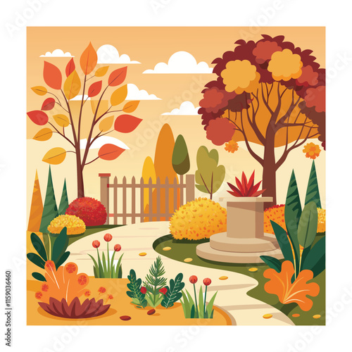 Mughal Garden vector illustration