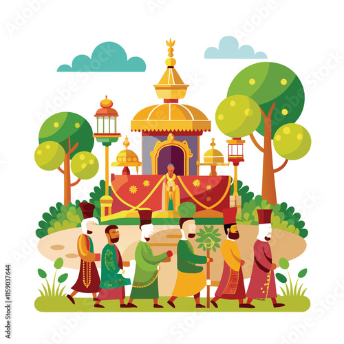 Mughal Garden vector illustration