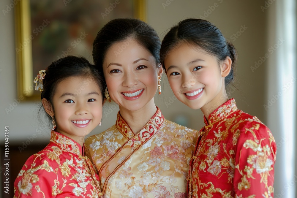 Family Portrait in Traditional Chinese Attire Family Portrait in Traditional Chinese Attire