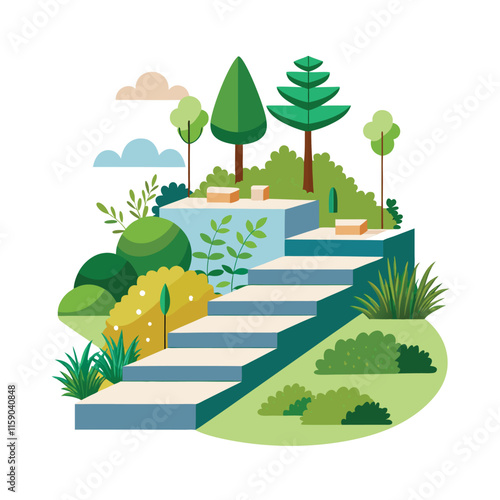 Mughal Garden vector illustration