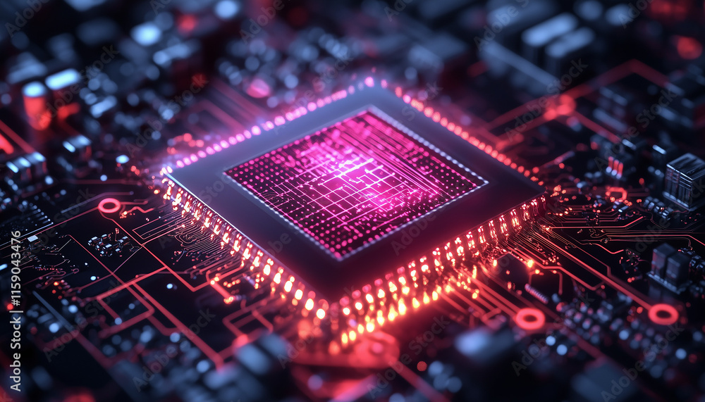 Fototapeta premium illustration of a quantum computer chip