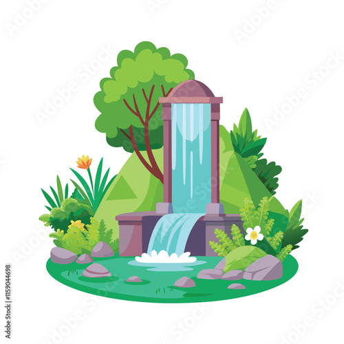 Mughal Garden vector illustration